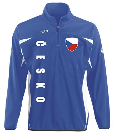 Tschechien Sport Pullover BLAU SWEATER Trikot look (L)