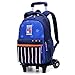 Produktbild RMXMY Verschleißfeste wasserdichte Grundschule Trolley 3-6 Klasse Junge Kletterboden 6-12 Jahre alte Kinder weibliche dreirädrige Schlepptasche (Farbe : D, größe : Two Rounds)