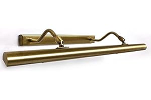 LIGHTS4LIVING Modern Antique Brass Finish Twin Arm Adjustable Halogen Picture Light, 560mm