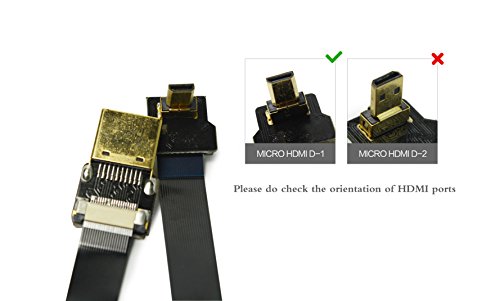 Neue schwarze FPV HDMI Kabel Micro Schnittstelle zu Standard-Schnittstelle für GH4 BMPCC A5000 A6000 A7S A7R 90 Grad DJI 60CM - 2