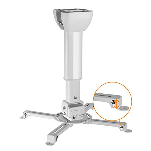 celexon Beamer-Deckenhalterung Multicel 4060 Pro | Farbe: weiß | Universale, neigbare Deckenhaltung für alle gängigen Projektoren | auch für Schrägen bis 15° | einfache Installation - 3