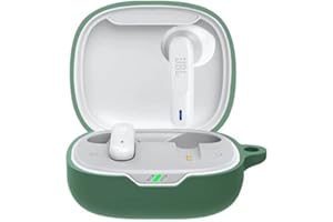 FTRONGRT silikonowe etui na słuchawki Bluetooth do JBL Wave 300 TWS etui, odporne na wstrząsy, kompatybilne etui transportowe JBL Wave 300 TWS słuchawki Bluetooth.Ciemnozielony