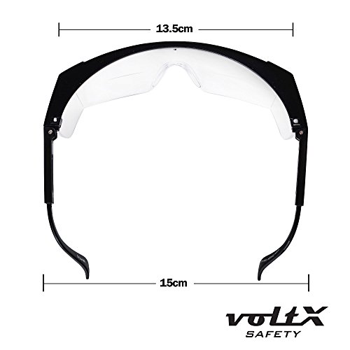 voltX ‚Classic‘ farblose Bifokalschutzbrille (+1,5 Dioptrie) mit Sicherheitskordel CE EN166F zertifiziert - 4