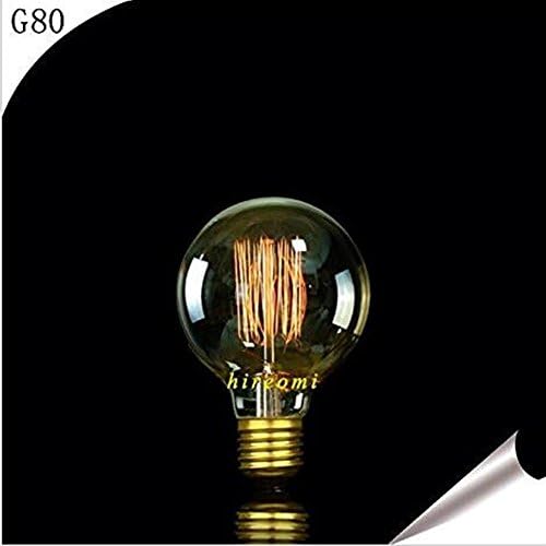 3PCS 60W G80 E27 Screw Vintage Globe Light Bulb Old Fashioned Edison Style Straight Filament Bulbs Christmas Decoration Lighting Warm White Industrial Style [Energy Class A++]