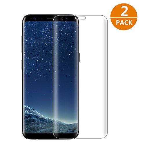 Verre Trempé Samsung Galaxy S8, [2 Pièces] Réllot Protection d'écran de la Surface Courbe en Verre Trempé pour Samsung Galaxy S8, Anti Rayure, Super Résistant et sans Bulles d'air (Transparent)