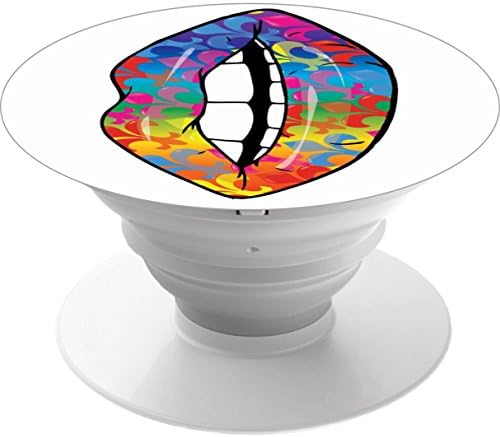 Multi-function Mobile Phone Holder.Expanding Stand and Grip Mount for Smart cell phone and tablet-fleur de rainbow lips