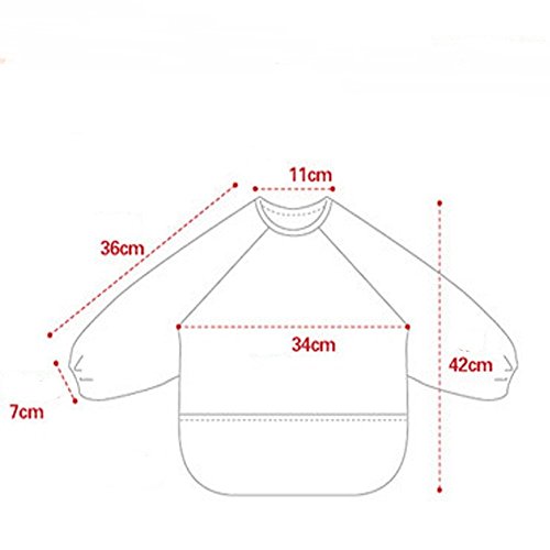 ElecMotive Wasserdicht Ärmellätzchen Babylätzchen Kinderlätzchen Kinder Schürze Empfehlenswert für Kinder von 0 – 3 Jahren - 6