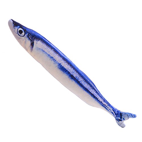 Preisvergleich Produktbild Fisch Spielzeug für Katzen, Beetest Katzenspielzeug Simulation Plüsch Fisch Form Puppe Interaktive Haustiere Kissen mit Katzenminze für Katzen Kitty Kätzchen beißende Kratzen