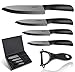 Produktbild GEEKHOM Keramikmesser Set mit Schutzhülle Küchenmesser Rostbeständig und Fleckenbeständig Kochmesser aus Gesundem Zirkonium 4-Teilig Allzweckmesser und 1 Sparschäler (Schwarz)