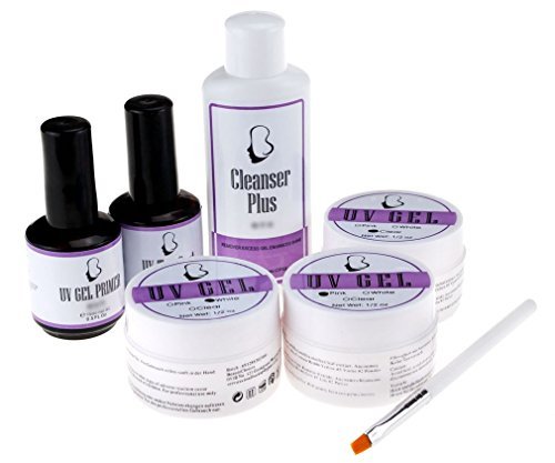 Professional Nail Art Studio UV Gel Top Coat Cleanser Plus Base Nail Tool Kit UK