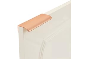 Qrity 10 Pièces 96mm Poignee Invisible Poignee de Meuble Cuisine Dissimulées Poignées de Porte, Poignée Profil en Alliage d'aluminium, Poignée Intégrée Poignée Meuble Cuisine, Or