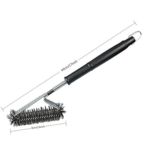 Warmoor BBQ 3 in 1 Grillbürste, Grillbürsten mit Edelstahlborsten, Edelstahl Reinigungsbürsten mit extra langem Griff - 2