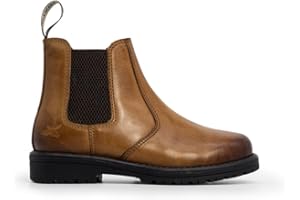 Xpert - Heritage Wrangler Junior Dealer Boots For Kids. Unisex Leather Ankle Boots For Everyday Wear. Easy To Clean And Durable Chelsea Style Farm Boots For Boys And Girls