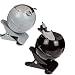 Produktbild Bada Bing 2er Set Aschenbecher Kugel Metall GRAU UND SCHWARZ mit Tischklammer Klemme Garten Gartentisch Camping