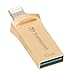 Produktbild Transcend JetDrive Go 500G 32GB Lightning & USB3.1 OTG Stick (für Apple iPhone, iPad, iPod) Gold