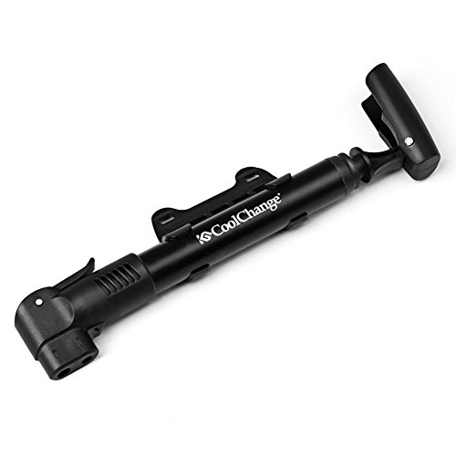 GHB Mini Fahrradpumpe Portabel Luftpumpe tragbar Bike Pump für Fahrrad Mountainbike oder Rennrad aus Aluminium [Schwarz] - 3