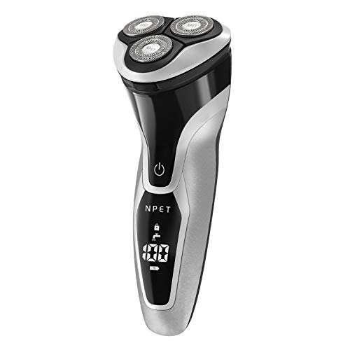 Men's Electric Shaver NPET ES8109 USB Rechargeable IPX7 Waterproof Wet and Dry Pop-up Trimmer 360 Ro