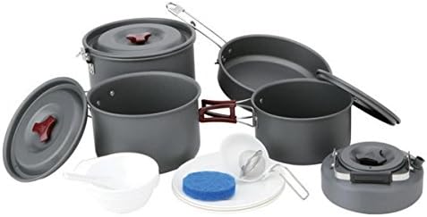 Outdoor 6-7 people camping picnic party carrying sets of pots tea pot frying pan storage network