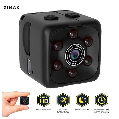 Camara espia Zimax es de las camaras espias ocultas mas vendidas 1080P HD Cámara de Vigilancia Portátil Secreta y Compacta con Detector de Movimiento IR y Visión Nocturna, mini Cámara de Seguridad