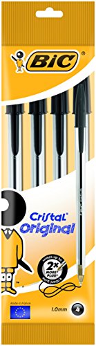 Price comparison product image BIC Cristal Original Ballpoint Pens Black 4 Pack