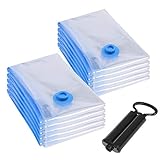 Almacenamiento saludable - Bolsas al vacío hechas de plástico robusto y ecológico, ahorran hasta un 75% del espacio y ayudan a mantener las prendas ordenadas y protegidas de humedad, insectos, polillas, polvos, mohos y olores. Es una idea genial para el almacenamiento en el armario o en la maleta