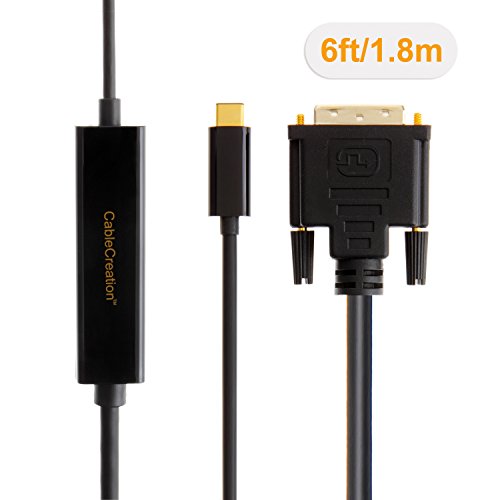 CableCreation 6FT USB Typ C (USB-C) auf DVI Stecker auf Stecker Kabel (DP Alt-Modus) für Apple das neue MacBook / Chromebook Pixel / Dell XPS 13 / Yoga 900 / Asus Zen AIO / Lumia 950 / 950XL, 6ft / 1.83M Schwarze Farbe - 2