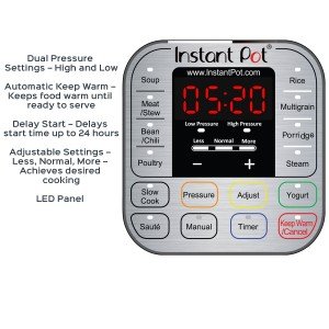 Instant Pot IP DUO 80 V2 8L 7 in 1 Elektrischer Schnellkochtopf, 1200 W, Kochtopf und Verkleidung aus Edelstahl - 3