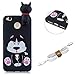 Produktbild QY Mart Karikatur Hülle Compatible with Xiaomi Redmi Note 4X Niedliche 3D Tier Weiche Silikon Handyhülle Dünne TPU Gel Gummi Bumper Stoßfeste Handytasche mit Kopfhörer Organizer - Schwarzer Hund