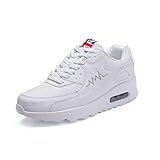 Material exterior: Sintético Sokaly Zapatos Deportivos para Mujeres de Zapatillas Deportivas Plataforma Cuña de Deporte Correr, Baloncesto, Gimnasio Tenis, Aire Libre Tamaño 36-40 (40 EU, Blanco)