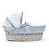 Kinder Valley White Wicker Basket, Blue Dimple