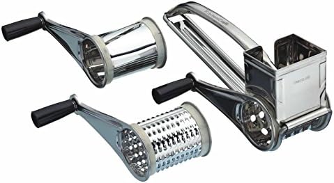 Stainless Steel Rotary Grater (3 Versatile Interchangeable Drums)