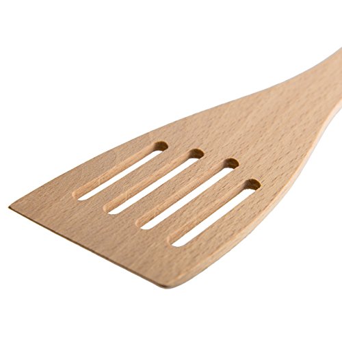 Uulki® 6-teiliges Grill, BBQ und Backofen Set – mit Backofengitter-Zieher, 2 Pfannenwender, große Barbecue Zange, kleine Grillzange, Küchengabel – aus Europäisches Buchenholz - 8