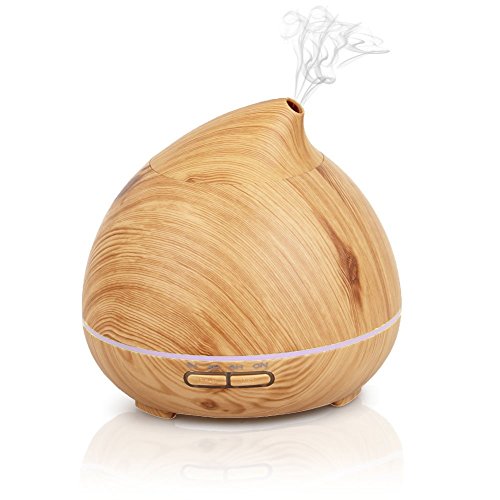 Dricar 300ML Ultraschall Aroma Diffuser Befeuchter Tragbare LED Luftbefeuchter Holzmaserung