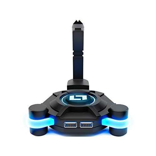Lioncast MB10 Maus Bungee mit USB-Hub und Blue Light-Technologie (4x USB 2.0) Schwarz - 3