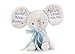 Personalised Embroidered Pink Hoolaroo Elephant baby BLUE name on ears