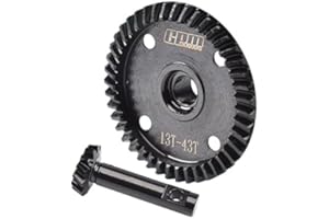 Levigo RC Steel 13/43T Engranaje diferencial de Engranaje de Anillo Trasero Delantero para LOSI 1/8 LMT Eje sólido 4WD LOS04021/22/24, Piezas de actualización RC Engranaje helicoidal diferencial