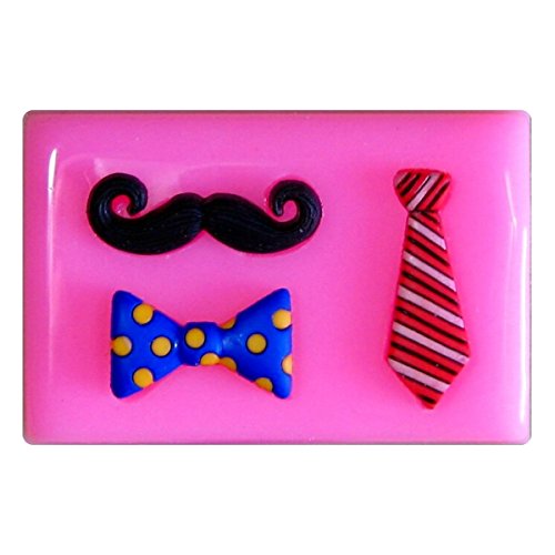 Bigote, corbata y arco Dickie Molde de silicona para la torta de Decoración Pastel de Cupcake Toppers Glaseado Sugarcraft Tool por Fairie Blessings
