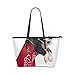 Produktbild Plsdx Netter Hund Welpen Socke Geschenk große Leder tragbare Top Griff Hand Totes Taschen kausalen Handtaschen mit Reißverschluss Schulter Shopping Geldbörse Gepäck Veranstalter für Lady Girls Womens