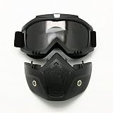 Máscara: desmontable Motocicleta Bici de la Suciedad ATV Gafas Máscara Desmontable Harley Estilo Proteger Acolchado Casco Gafas de Sol Montura en Carretera UV Gafas de Moto