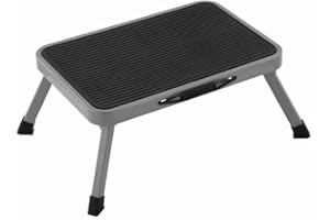 Unibos Single Step Stool Folding Steps Ladder Foldable Design – Ideal for Home Kitchen Garage Caravan (Grey)
