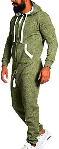 Men Jumpsuit, DIKEWANG Men’s One Zip Onesie Hoodie Jumpsuit Playsuit All in One Piece Men's Unisex Jumpsuit One-Piece Garment Non Footed Pajama Playsuit Blouse Hoodie