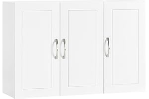 SoBuy Meuble Haut Salle de Bain Suspendu Armoire Murale avec Étagère Réglable et Porte Rangement Mural Compact pour Salle de Bain, WC ou Cuisine Blanche 90x30x60 cm FRG231-L-W