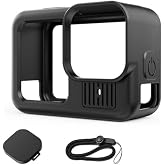 Mettzchrom GoPro 13 uyumlu Silikon Koruma Kılıfı Bileklikli soft case Black Siyah