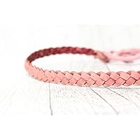 Haarband Leder geflochten // rosé 'antik