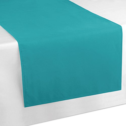 Tischläufer Tischdeko Tischband Tischuntersetzer Läufer Tischmatte Tischtuch Maße 140x40 cm, Farbe: türkis - petrol