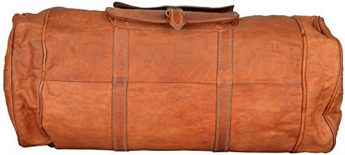 Handcrafted exports Leather Handmade Vintage Duffle Luggage Gym Travel Bag