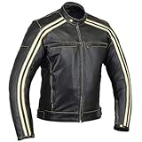 Chaqueta estilo vintage de latón y de piel de la mejor calidad. 4 bolsillos con cierre de cremallera y un bolsillo interior en el pecho