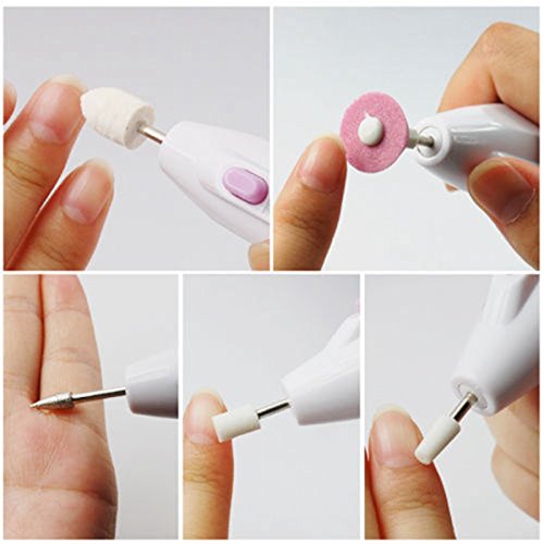 Ewin24 1set Nail Art Tips Electric Drill File Buffer Manicure Pedicure Grooming Tool Diy Set