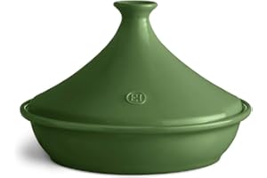 Emile Henry - Round Green Tajine, 32cm Diameter, Ceramic, 3.5L, 6/8 Servings