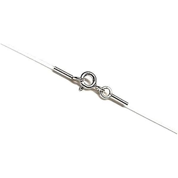 MIcVivien Donna Catena in nylon trasparente collana con pendente singolo perla 8 mm, Collana girocollo choker in argento sterling 925 / linea di pesca invisibile